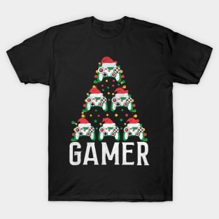 Game Controller Christmas Tree Gamer Christmas Ugly Sweater Video Gaming Xmas Pajama T-Shirt